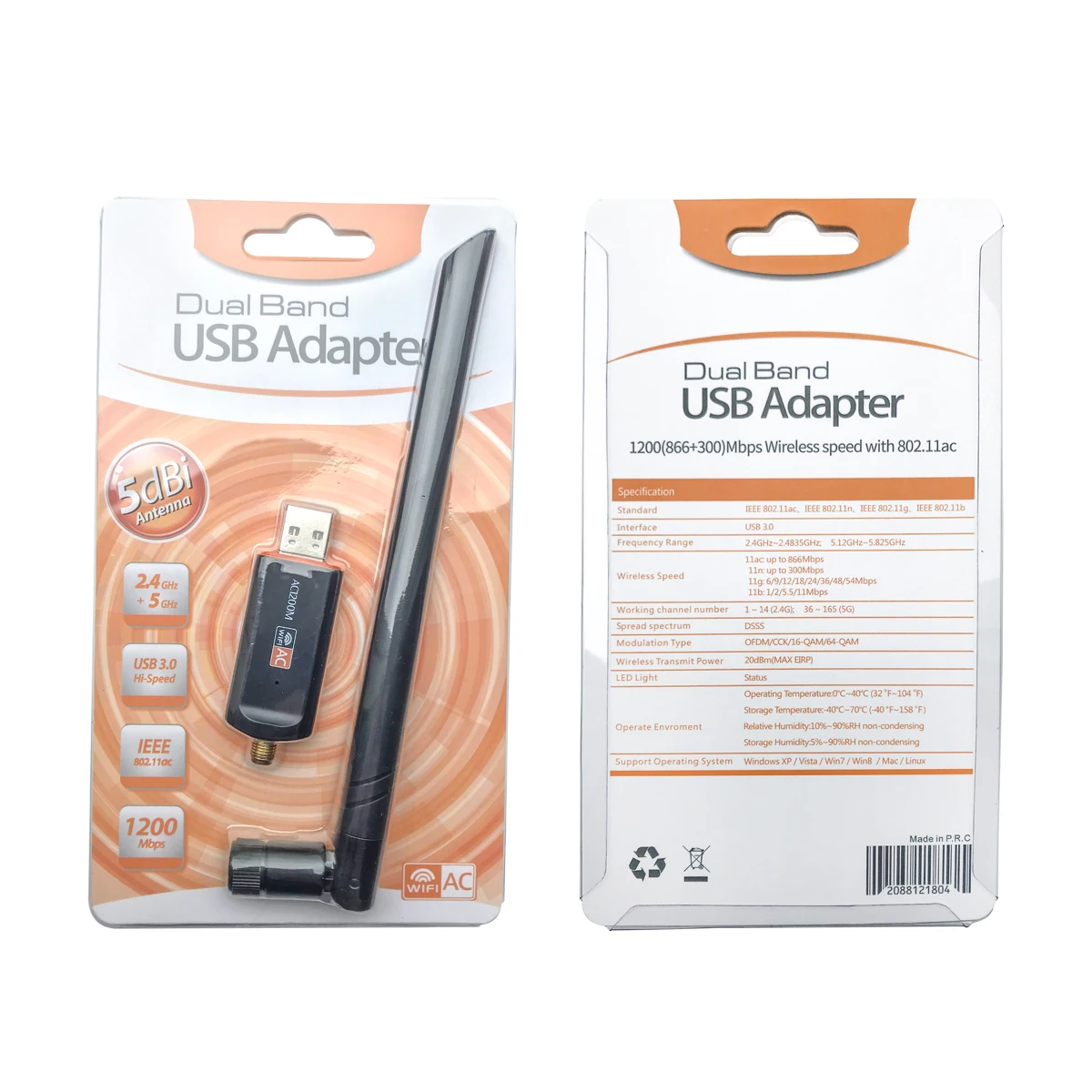 Usb Wifi адаптер беспроводная сетевая карта 1200 Мбит/с Usb Ethernet Enchufe Wifi антенна Wi fi Ethernet Usb Wi-Fi адаптер Antena Wi fi