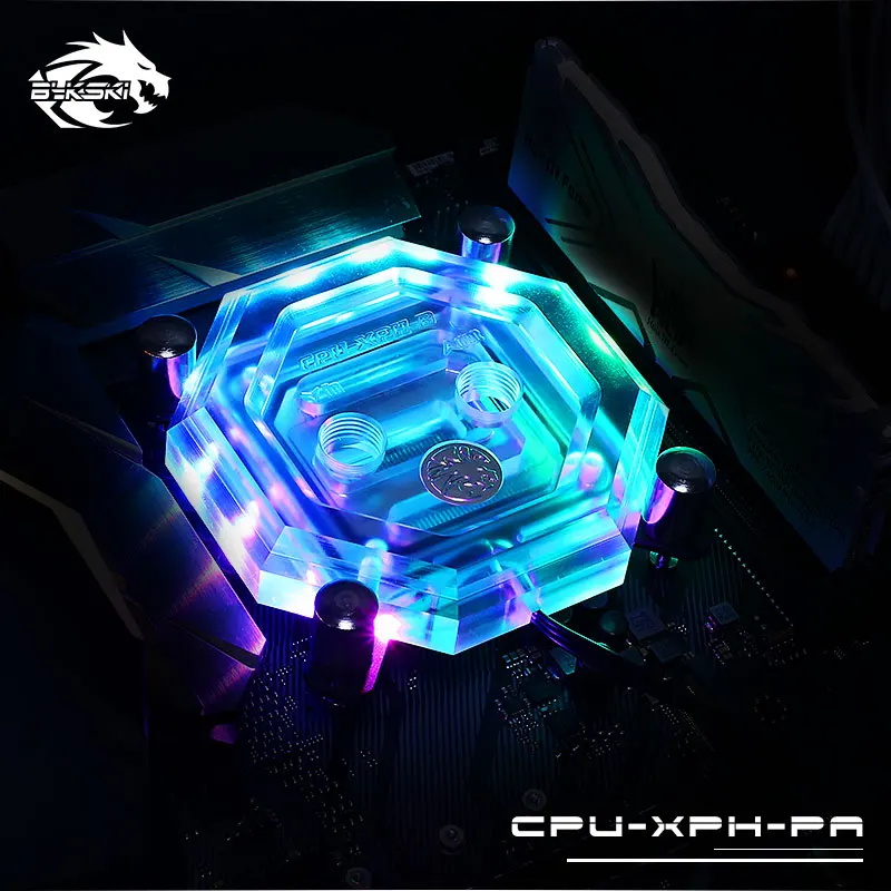 Bykski CPU XPH PA. RBW водный блок Lightings syetem совместим с AURA Для Lga775/115x/2011/771|Кулеры и системы