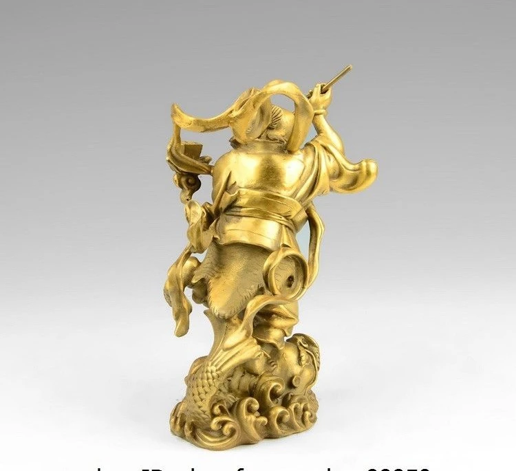 8 китайская латунная медная Kui Xing KuiXing point bucket God Buddha морская скульптура в виде