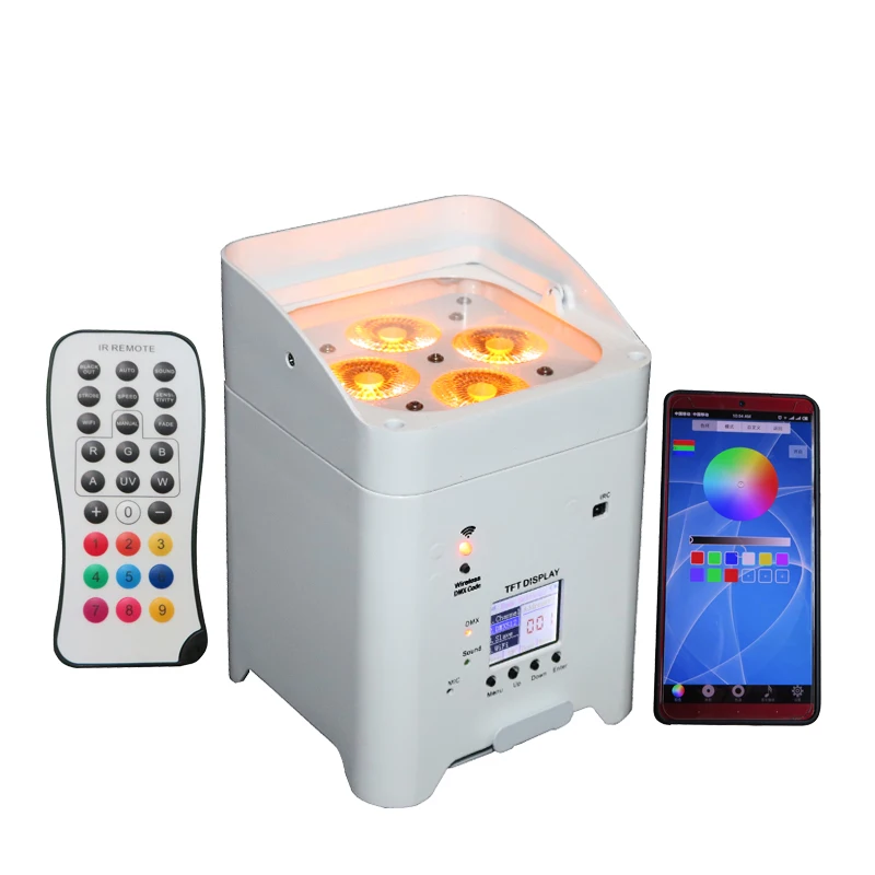 Wifi wireless control battery powerd RGBWA+UV led par light for home entertainment