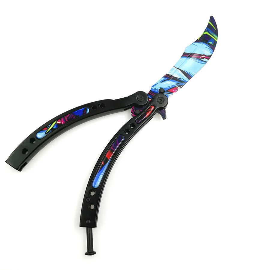 CS GO бабочка в ноже бабочка тренировочный нож из нержавеющей стали Karambit складной нож Лезвие подарок+ отвертка много стилей - Цвет: A