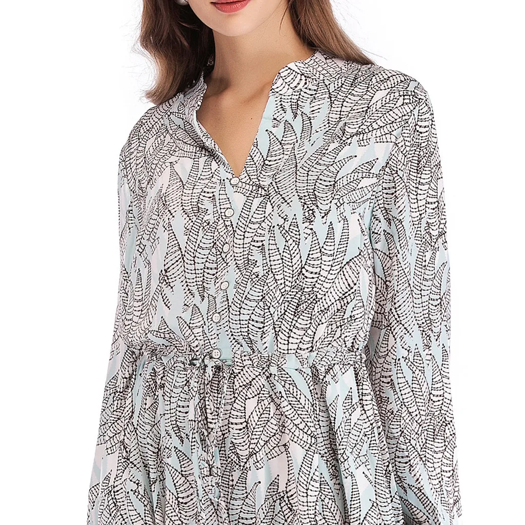 2019 абайя Дубай мусульманское платье женское с принтом Длинное Макси джилбаб