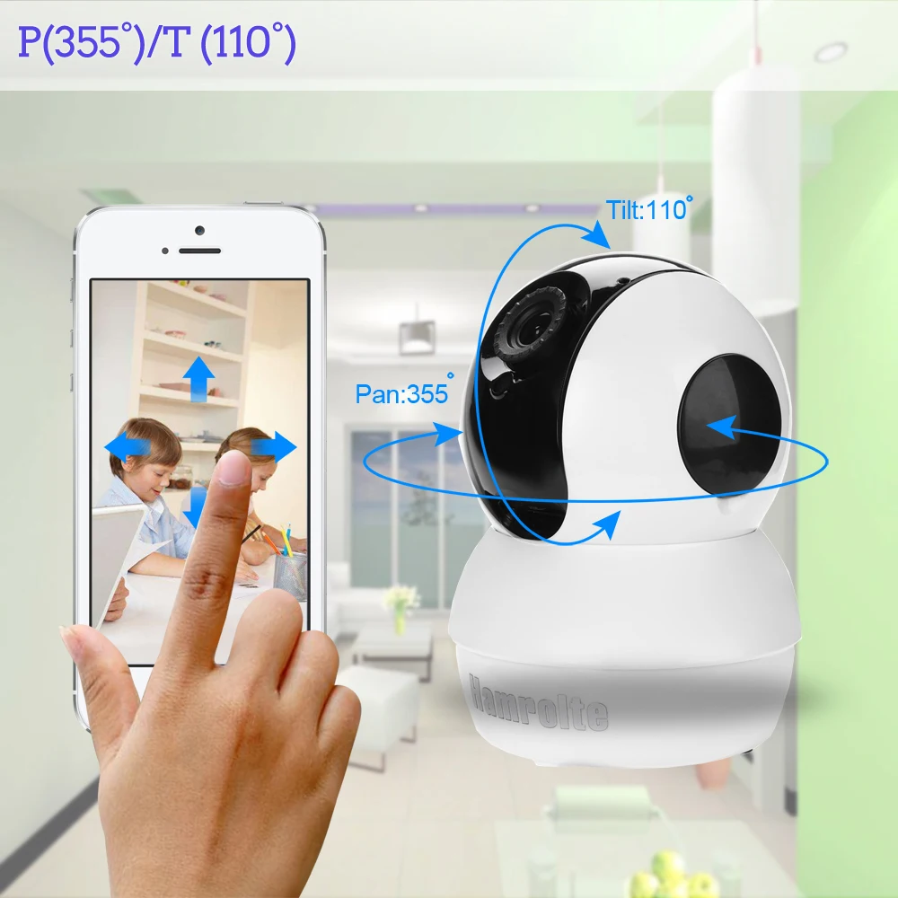 

Hamrolte WIFI Camera 720P Mini Pan/Tilt IP Camera Nightvision Two-Way Audio Motion Detection XMEYE Cloud ICsee Baby Monitor P2P