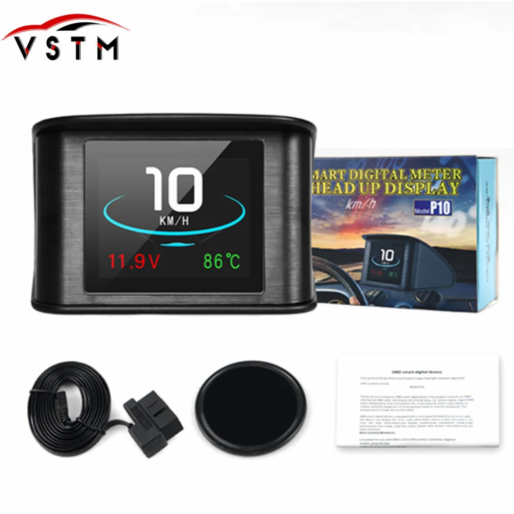Автомобильный бортовой компьютер P10 цифровой OBD2 OBD дисплей спидометр датчик