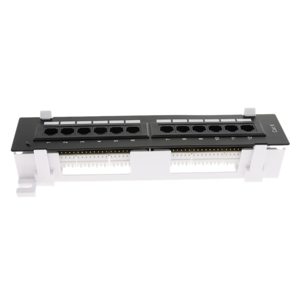 12-порт Cat5e/6 UTP LAN RJ-45 настенное крепление патч Панель поверхность настенный кронштейн