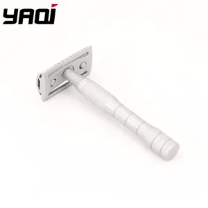 Yaqi Мужская Безопасная бритва серебристого цвета с ручкой из нержавеющей стали, 3 шт.