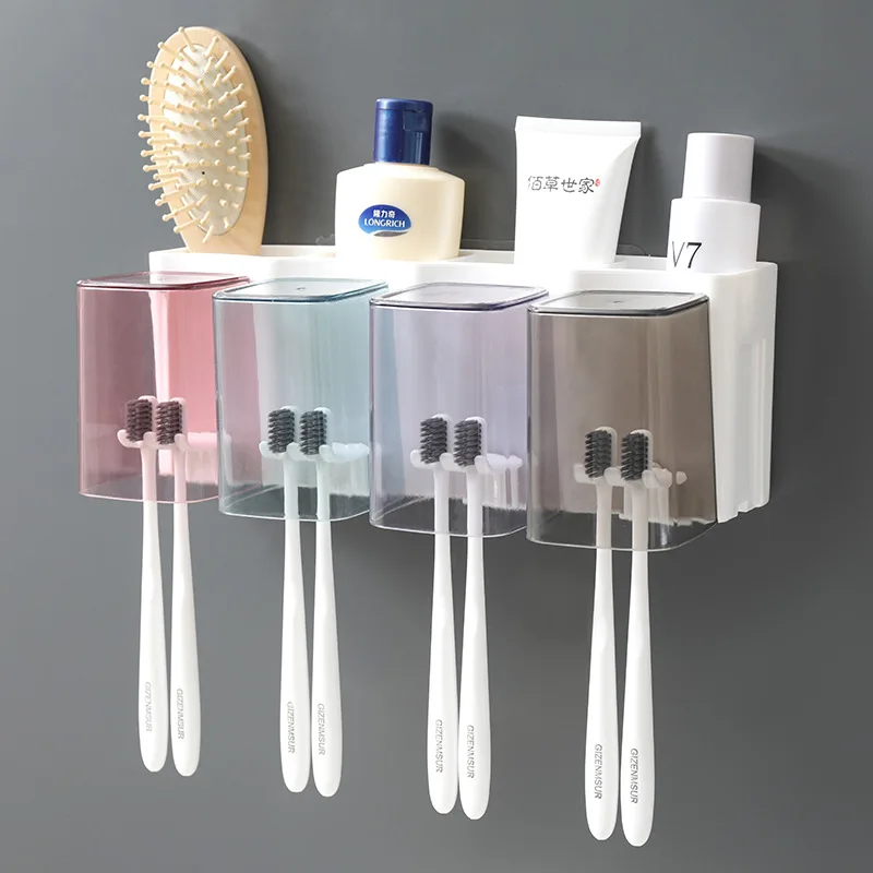 Многофункциональный держатель для зубных щеток диспенсер зубной пасты легко