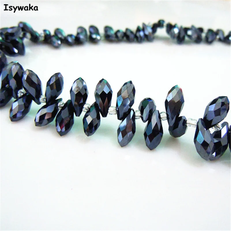 

100pcs 6*12mm Ink Colors Faceted Teardrop Bead Austria Crystal Beads DIY Bracelet Glass Beads Loose Spacer Bead Jewelry Making