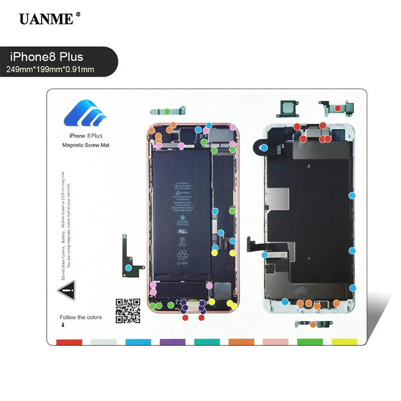 UANME cm 12 шт./лот Профессиональный магнитный коврик для винтов iPhone 5/5c/5s/6/6 Plus/6s/6s