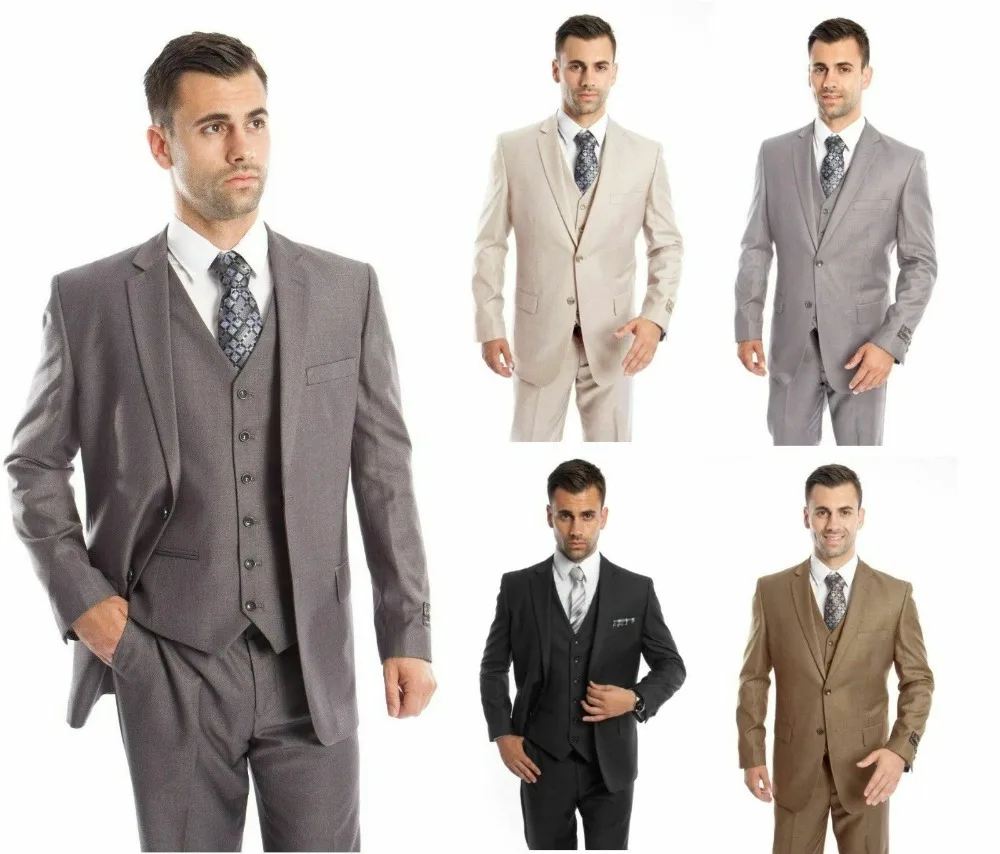 

3 Pcs Purple Classic Sets Men's Suits Groom Wedding Tuxedos 38 40 42 44+ Custom