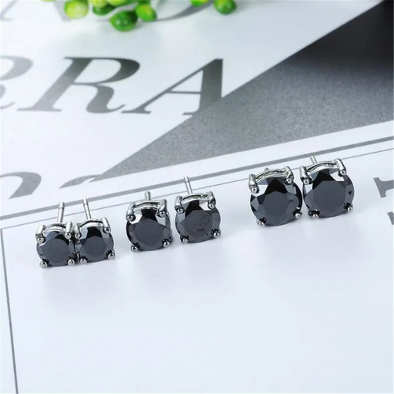 Серьги гвоздики с 4 кристаллами A113|fashion stud earrings|stud earringsmens earrings black |