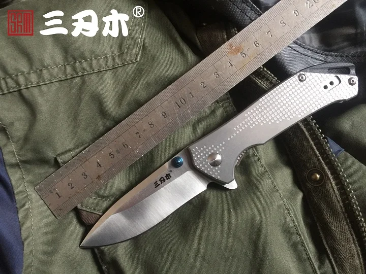 9015 Sanrenmu 9015/9015-SB карманный складной нож 12C27 лезвие Флиппер шариковый подшипник EDC нож Открытый Кемпинг выживания Рыбалка инструмент edc - Цвет: 9015