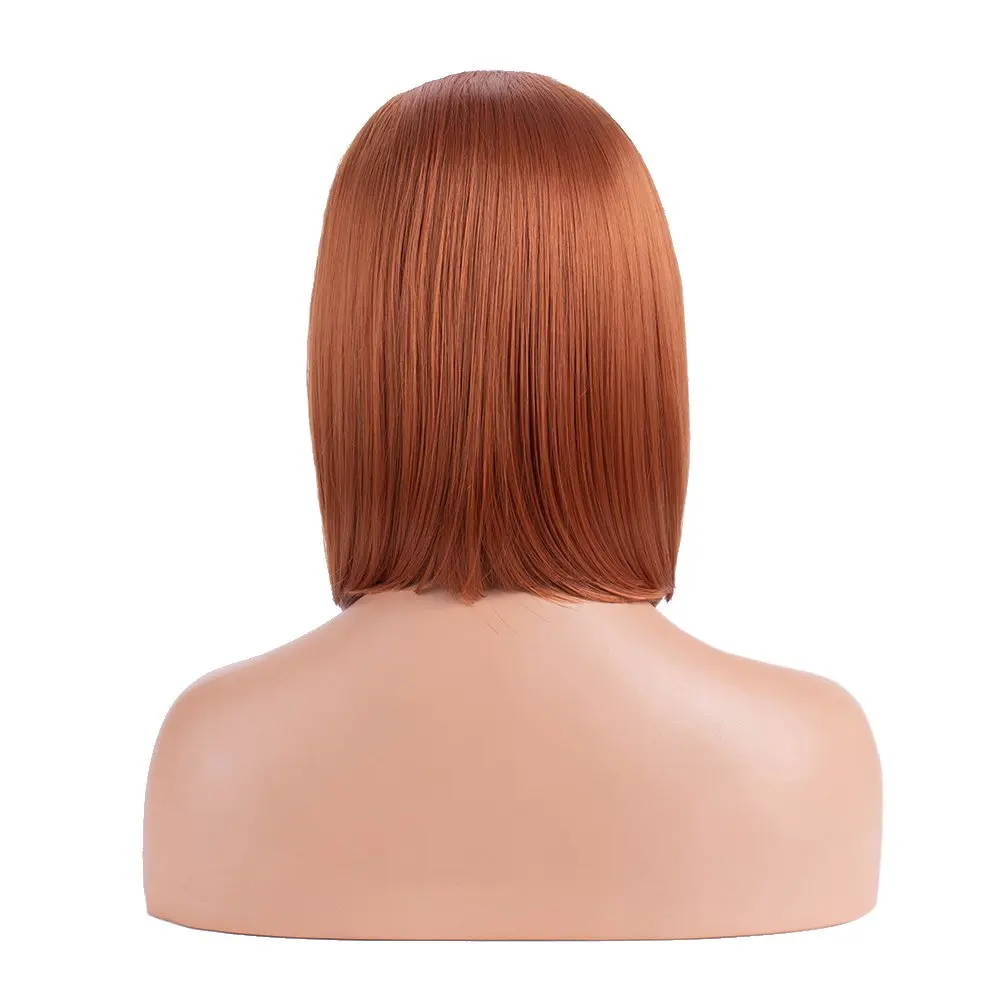Харизма 12 дюймов короткий парик Боб оранжевый цвет боковая часть синтетический