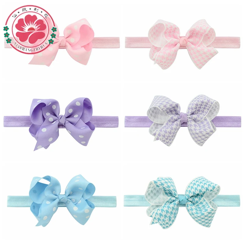 Повязка на голову с бантом для девочек 2 шт. 4 дюйма эластичная повязка аксессуары