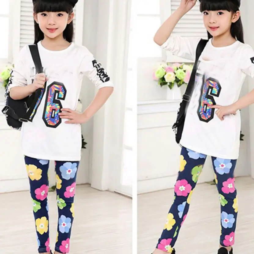 Baby Kids Girl Pants Summer Comfortable Cotton Children Trousers Printing Leggings Flower Kids Classic baby Girls Pencil Pants