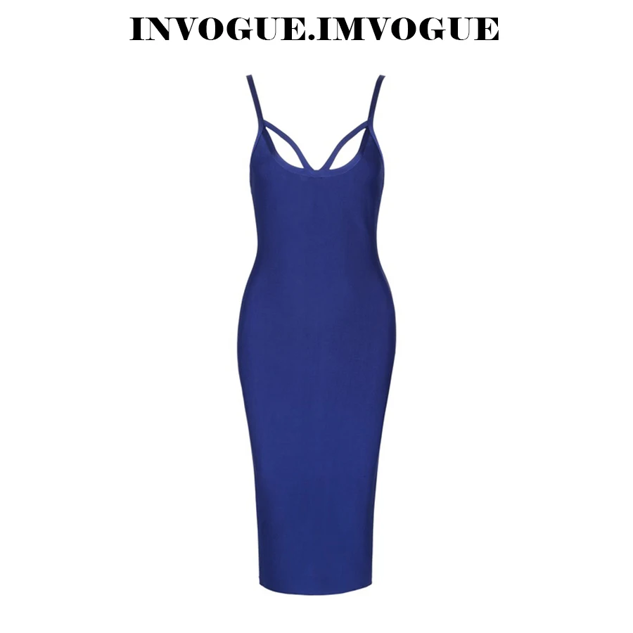 INVOGUE. IMVOGUE Новое поступление однотонное сексуальное платье до колена с v-образным