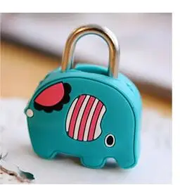 1X милый мультфильм Kawaii животные багажная сумка металлический замок журнал дневник пароль Блокировка файл держатель канцелярские принадлежности - Цвет: elephant