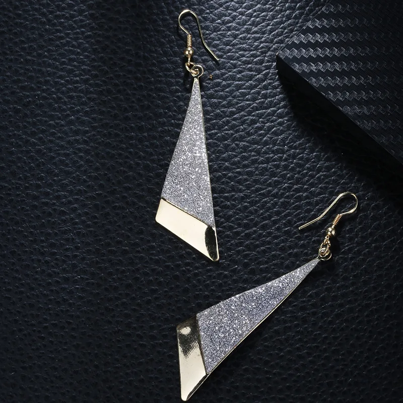 2017 Summer Vintage Earrings Triangular Conical Punk Street Jewelry Geometry Simple Frosted Earring Woman | Украшения и