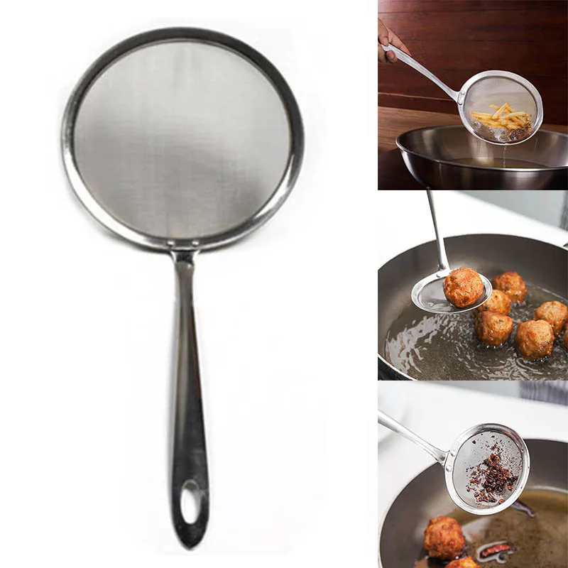 Многофункциональный кухонный масляный фильтр Круглый сетевой половник дуршлаг