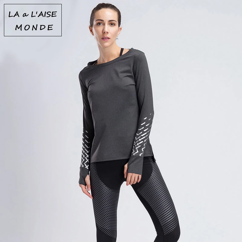 Топ для занятий йогой Activewear спортивная одежда Светоотражающие футболка