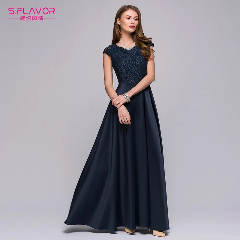 S. FLAVOR 2018 модное сексуальное платье без рукавов с круглым вырезом элегантное