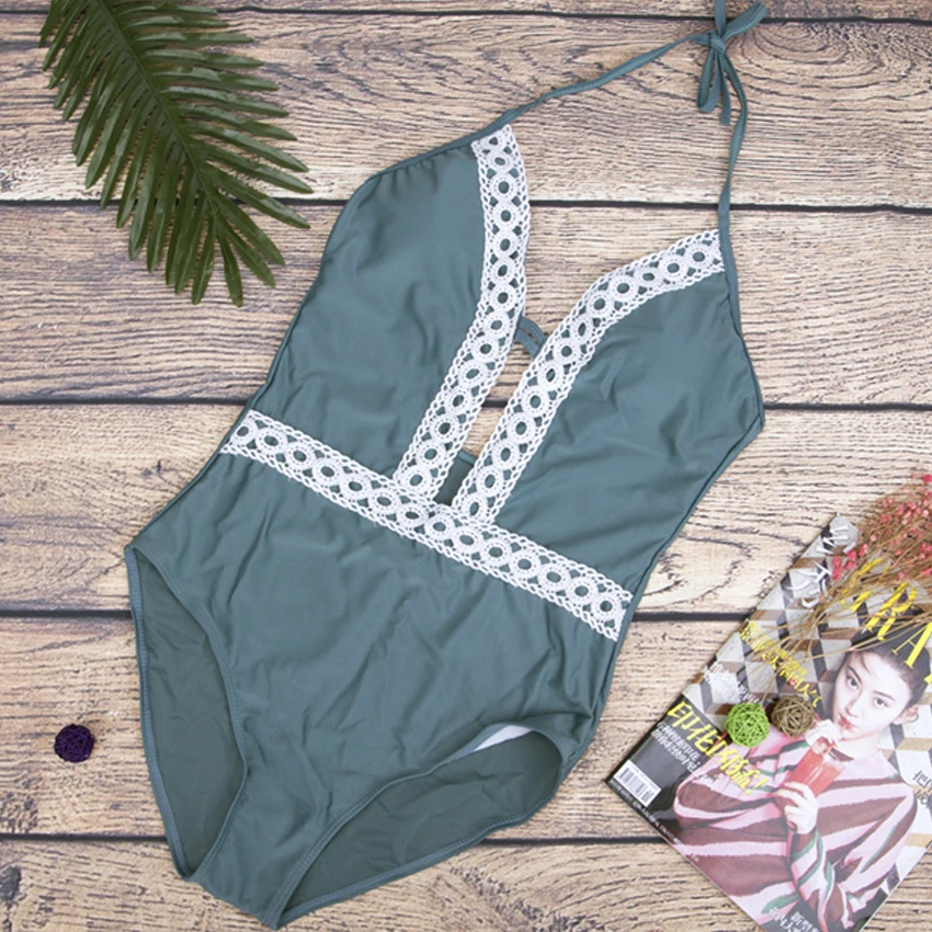 LELINTA Women Sexy Crisscross Plunge One Piece Swimwear Backless Monokini Swimsuit Bandage Bathing Suits Beachwear Swim Wear |