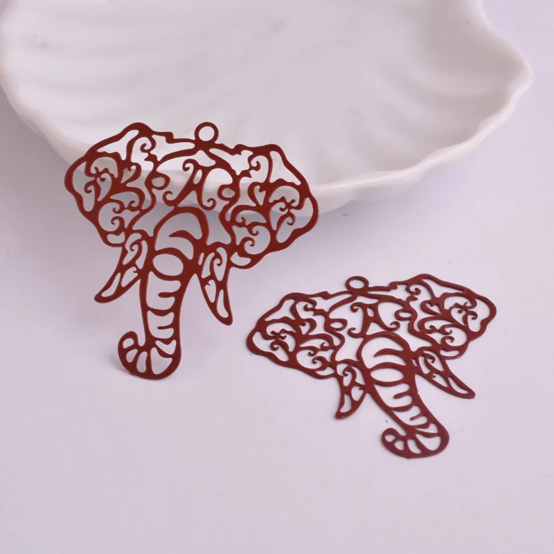 30 шт. подвески в стиле Hyperbole виде филигранью головы слона латунный материал
