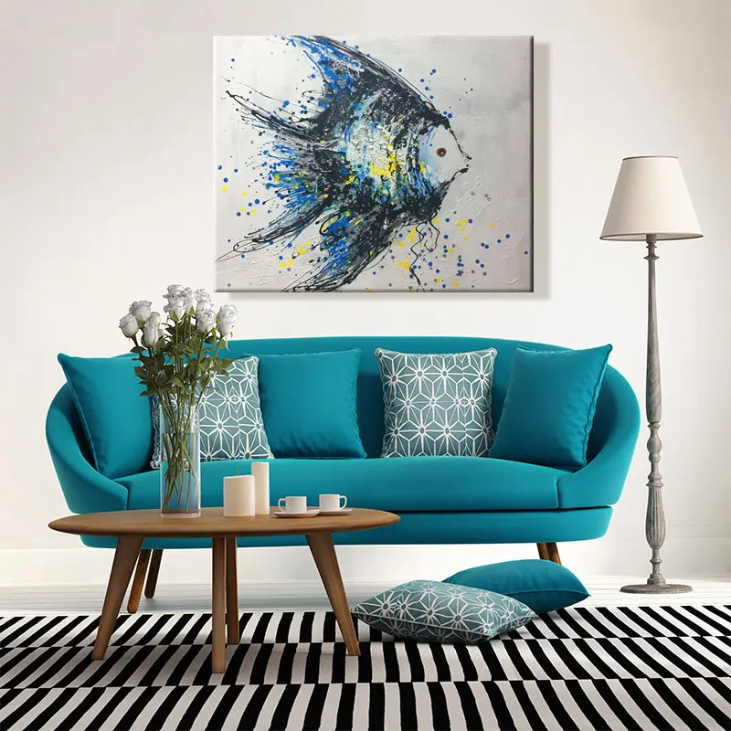 paint by numbes art painting numbers Artwork Parrot Butterfly fish Picture hanging in bedroom Handmade Be riotous with colour | Дом и сад