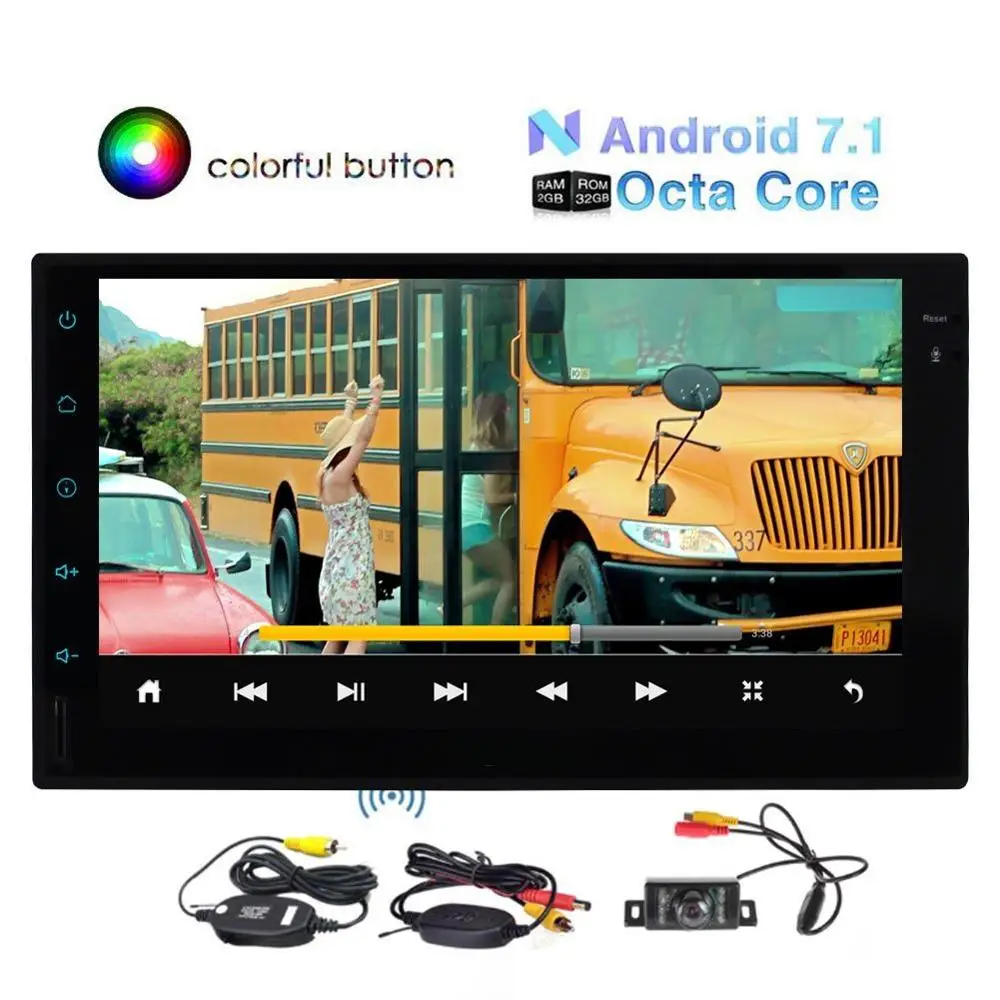 Беспроводной Камера + 2Din 7 ''в тире стерео ресивер аудио видео bluetooth fm/am/RDS Радио/