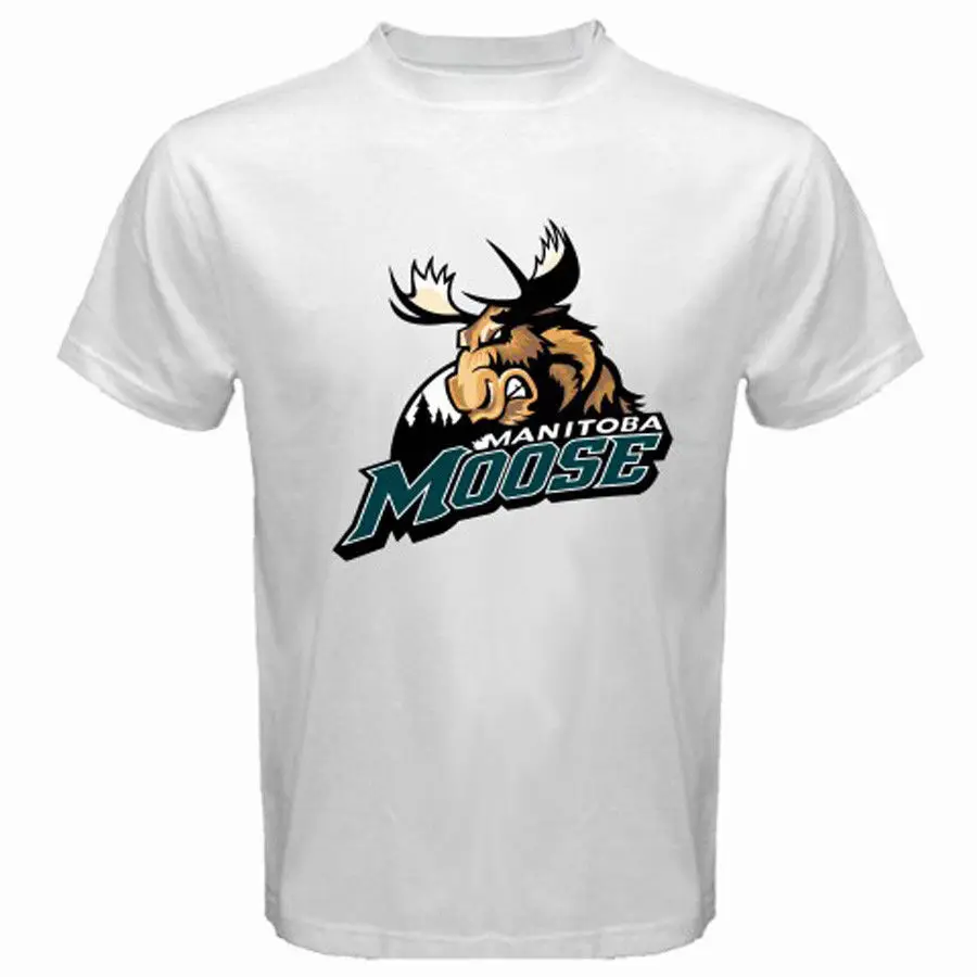 Новая мужская белая футболка MANITOBA MOOSE AHL Hockey Throwback размер S до 3XL удобная