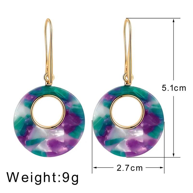 Trendy 2019 Statement Acetic acid Drop Earrings For Women Resin Big Round Fashion Geometric Acrylic Jewelry | Украшения и