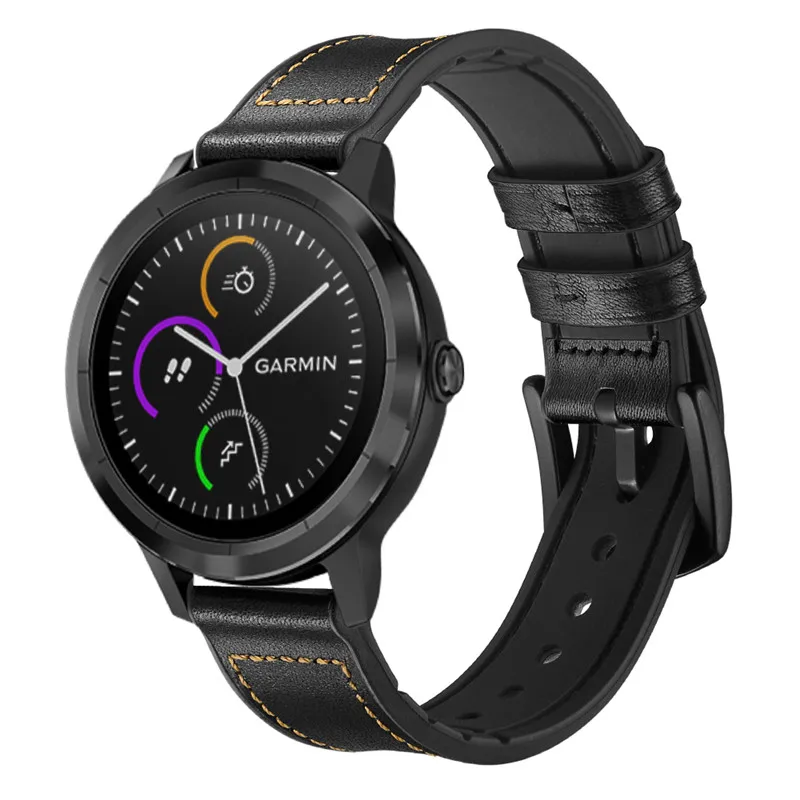 Быстрая замена кожаный силиконовый браслет для Garmin vivoactive 3 music Venu Forerunner 245 645 ремешок умные часы мягкий браслет