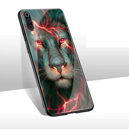 Чехол для xiaomi mi 9, жесткий противоударный чехол для xiaomi mi 9 mi 9 mi 8 mi 8 se explorer Lite mi x 2s mi x 3 mi x3, задняя крышка из закаленного стекла - Цвет: Red Lion