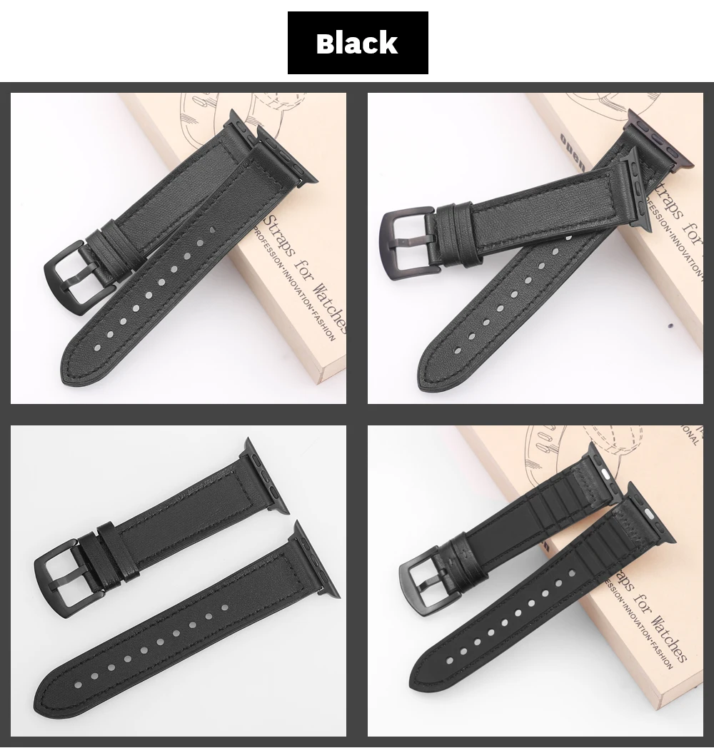 ZLIMSN Гибридный спортивный ремешок для Apple Watch, винтажный кожаный ремешок, сменный ремешок, устойчивый к поту, классический iwatch, серия 4, 3, 44 мм, 42 мм