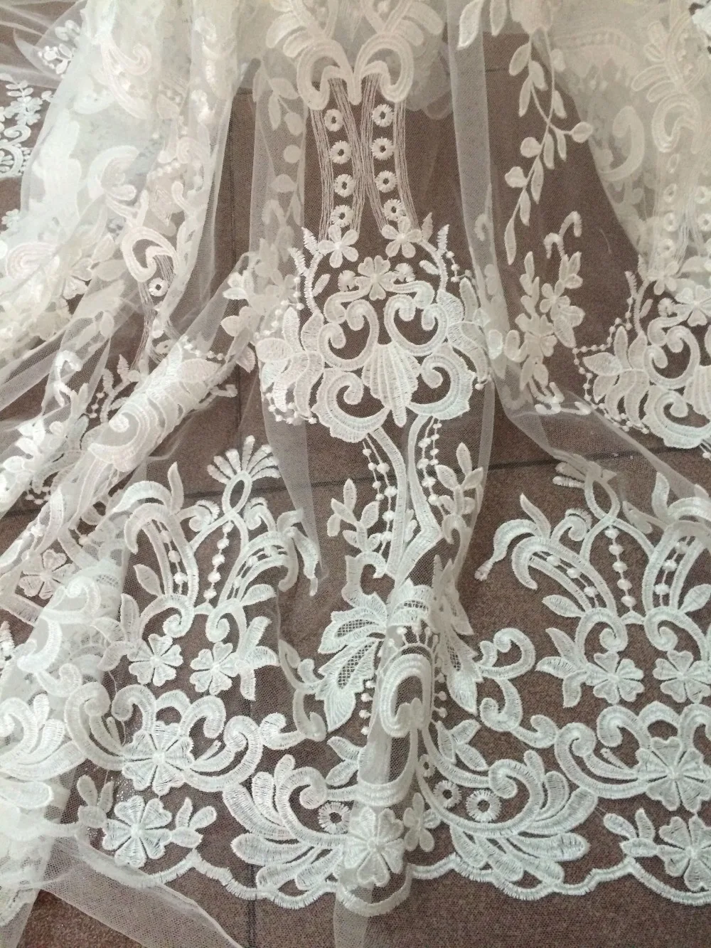 best quality Cyndi-688-22 embroidered African Tulle Lace Fabric French with embroidery | Дом и сад