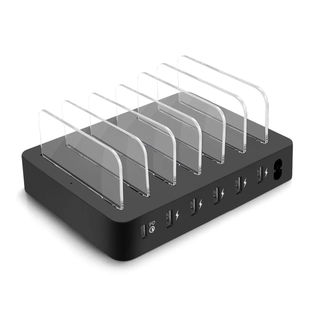 USB зарядная станция с 6 портами для нескольких устройств съемная док и органайзер