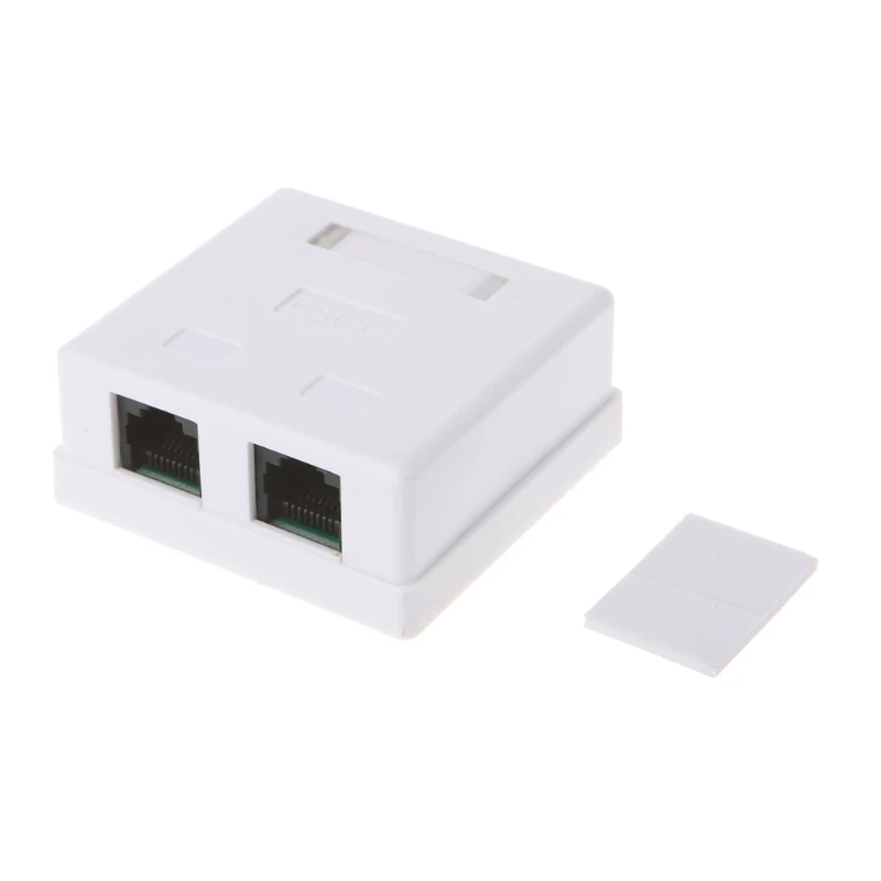 

RJ45 Junction Box CAT5e Network Connector 2 Port Desktop Extension Cable Box High Quality ABS Converter Adapter NoEnName_Null