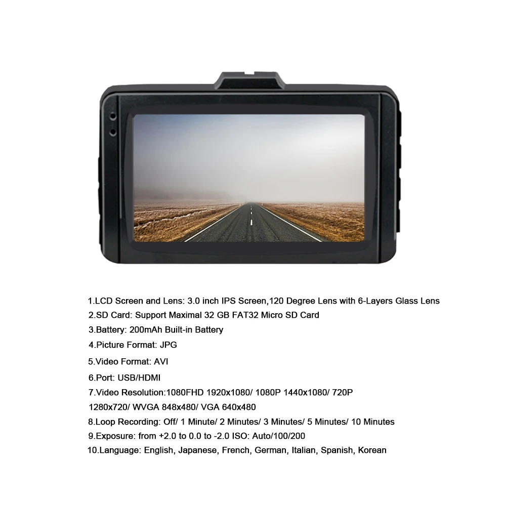 Ритм 3 0 дюймов экран Full HD 1080 P Автомобильный видеорегистратор Мини Автомобиль Dash