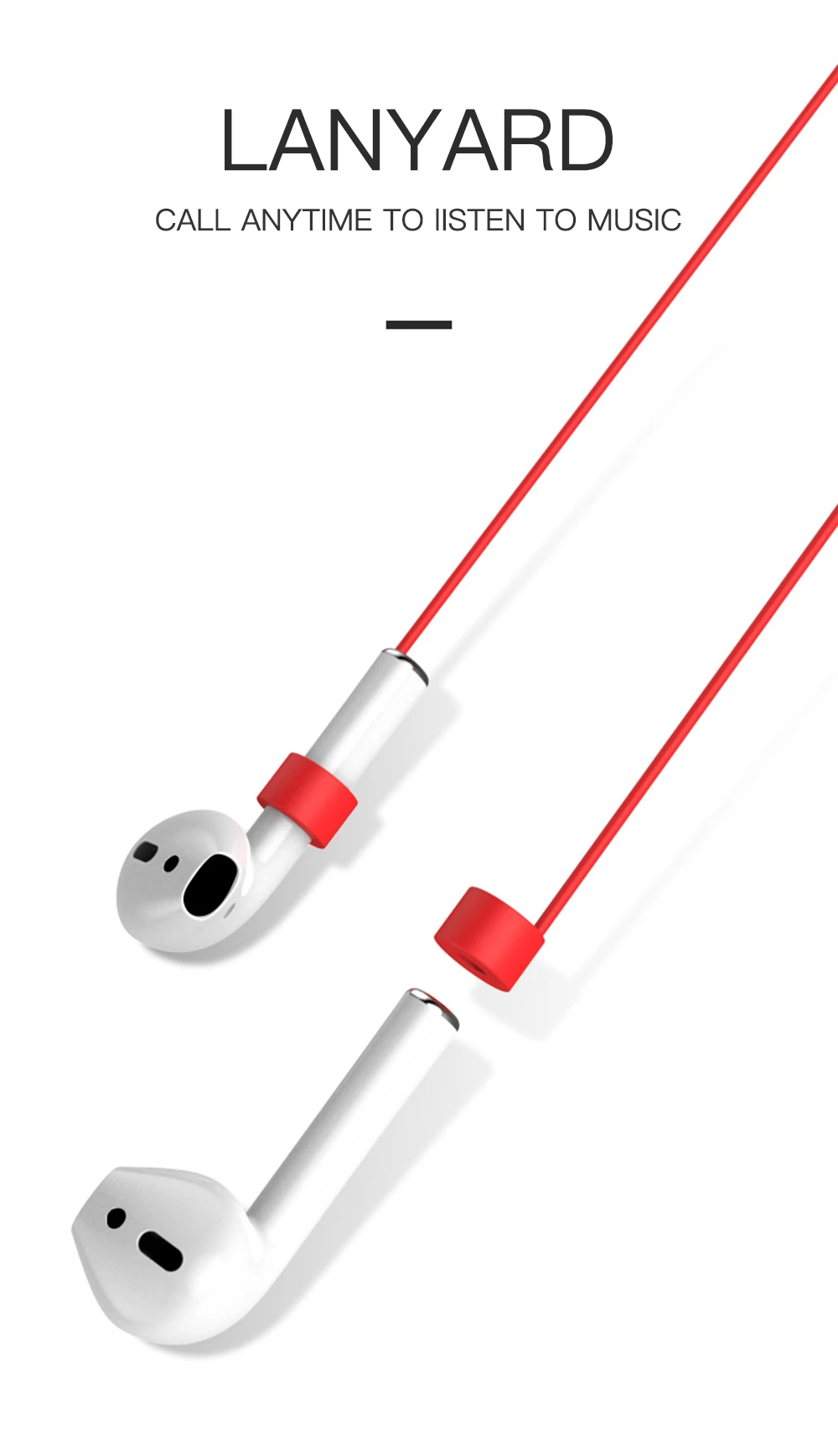 5 шт./компл. Силиконовые чехлы с цепочкой для ключей крюк для Apple Airpods защитный чехол ремень держатель Air стручок селфи-Палка с Bluetooth гарнитура аксессуары