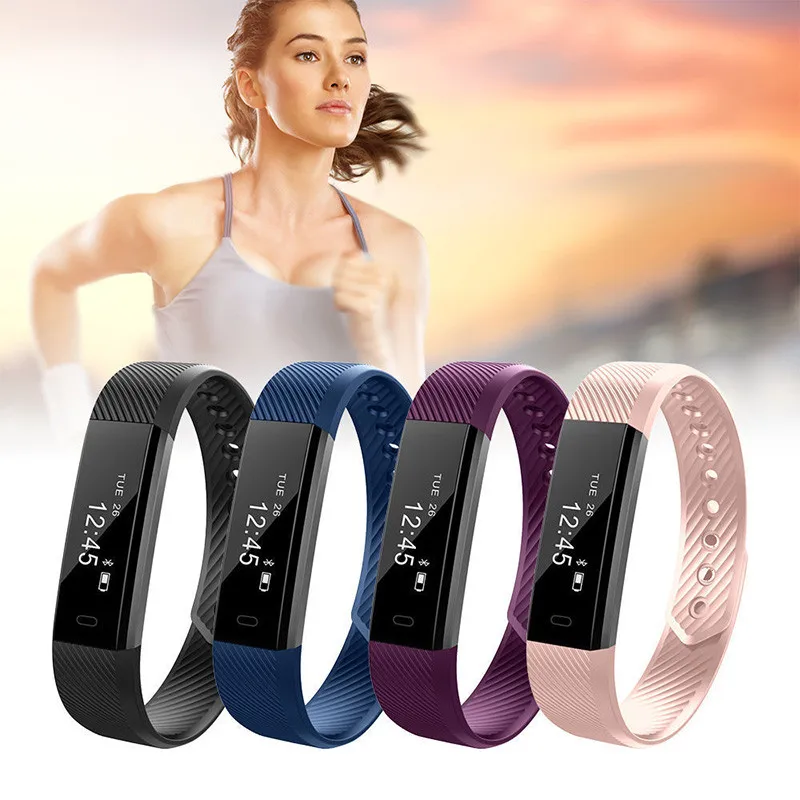 ID115 Смарт фитнес-браслеты трекер умный Браслет Шагомер Bluetooth Smartband