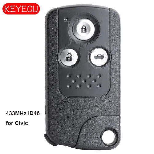 

Keyecu Replacement Remote Key Fob 3 Button FSK 433Mhz ID46 for Honda Civic 2012-2015