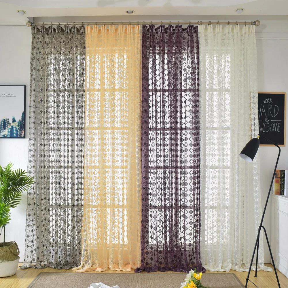 Фиолетовые шторы для кухонного окна 4 цвета тюль современные украшения спальни