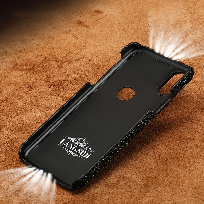

Luxury Brand genuine snake skin phone case For Xiaomi Mi Max 3 phone back cover protective case leather phone case