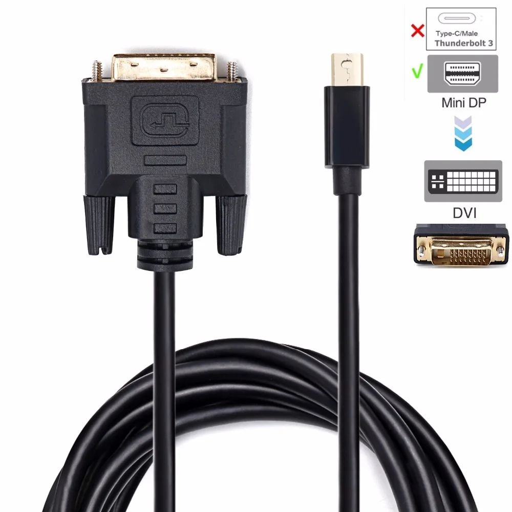 Thunderbolt Mini DP Display port to DVI адаптер кабель Male для MAC pro AIR Monitor 6FT 1 8 M | Электроника