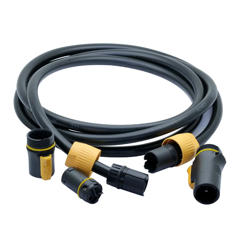 

5pcs/lot 3Pin Waterproof AC Power Connector Cable LED Large Screen 250V 20A AC Powrer Plug Cable 1.5M Length