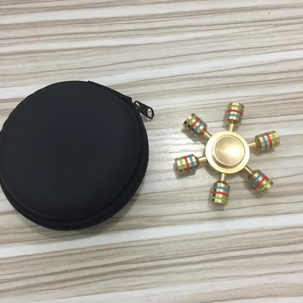 Съемный гироскоп пальцев спираль 6 рог Светящиеся металлическая рука Spinner
