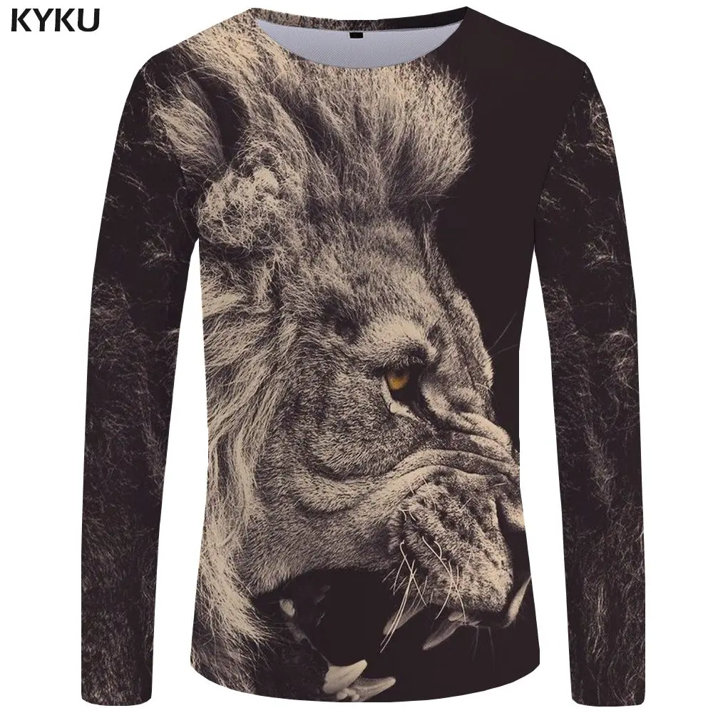 3d t shirt 20 KYKU Tiger Футболка мужская футболка с длинным рукавом пламя Япония животное крутой принт панк забавная футболка s Рок мужская одежда короткий рукав - Цвет: 3d t shirt 20