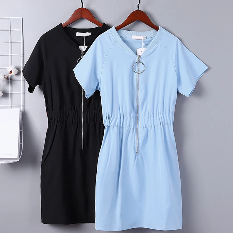 Женское прямое платье до колена Повседневное большого размера с V образным
