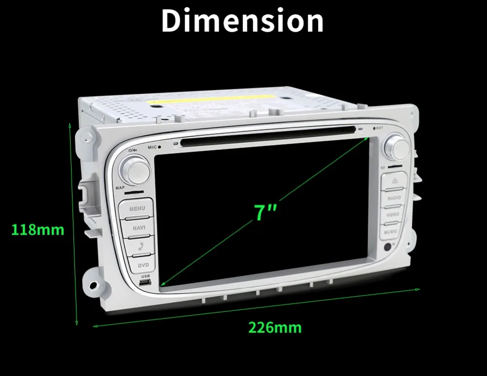Bosion 2 din Android 7,1 8,1 четырехъядерный автомобильный dvd-плеер gps Navi для Ford Focus/Mondeo/S-Max Радио стерео Wifi головное устройство 1024*600