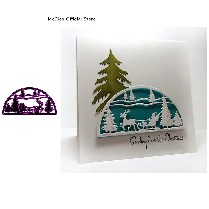 Скрапбукинг штампы металлические рождественские лося сани дерево рамка резки